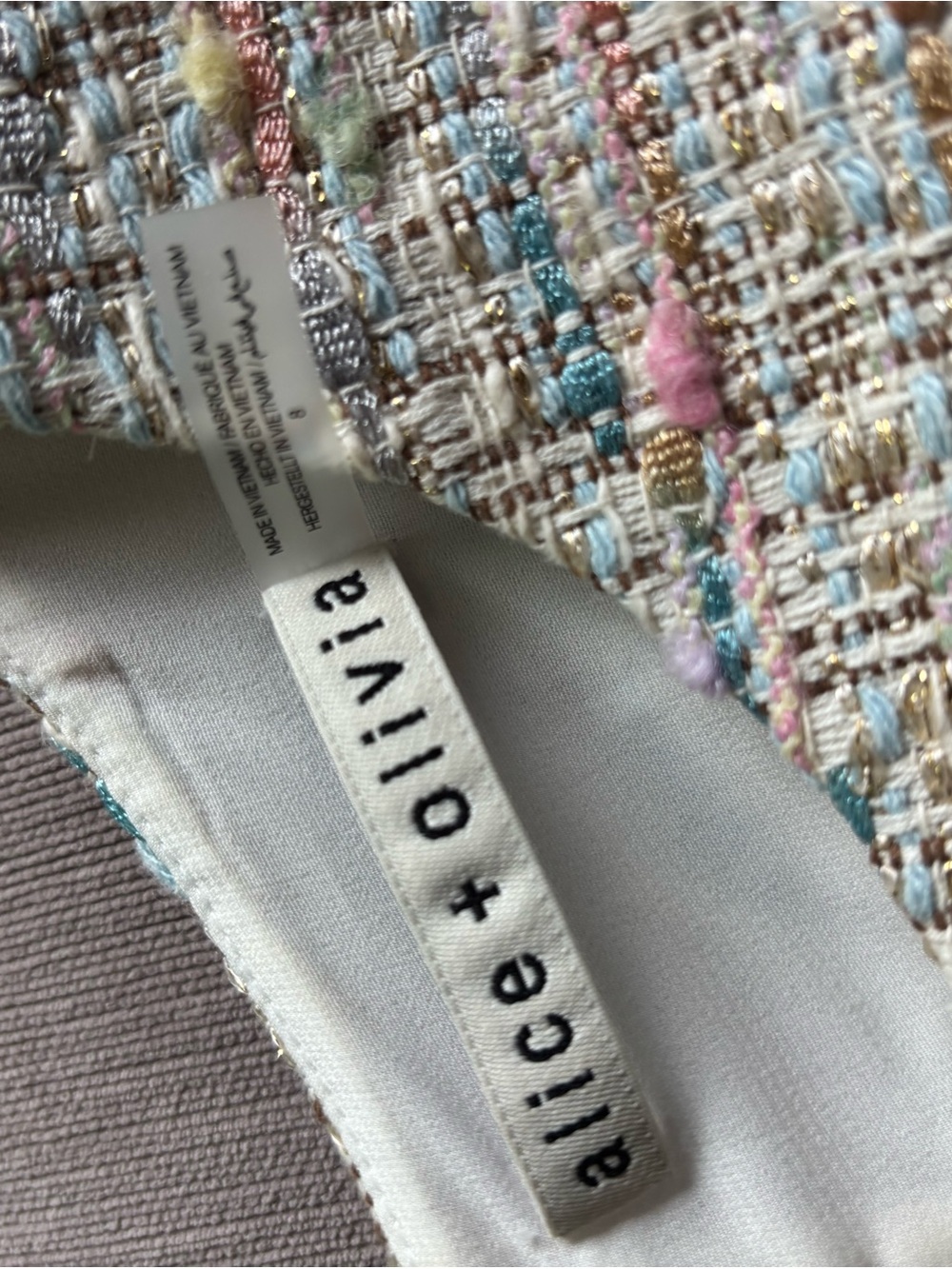 Alice + Olivia  Multicolor Pastel Tweed dress - Picture 2 of 4